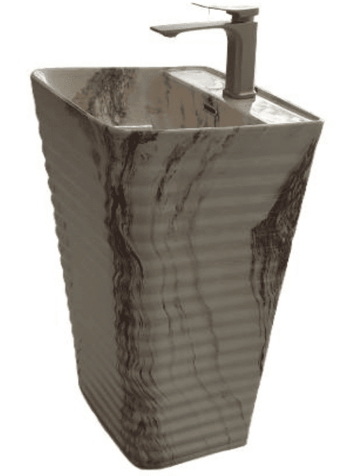 White and Brown Pedestal Basin
